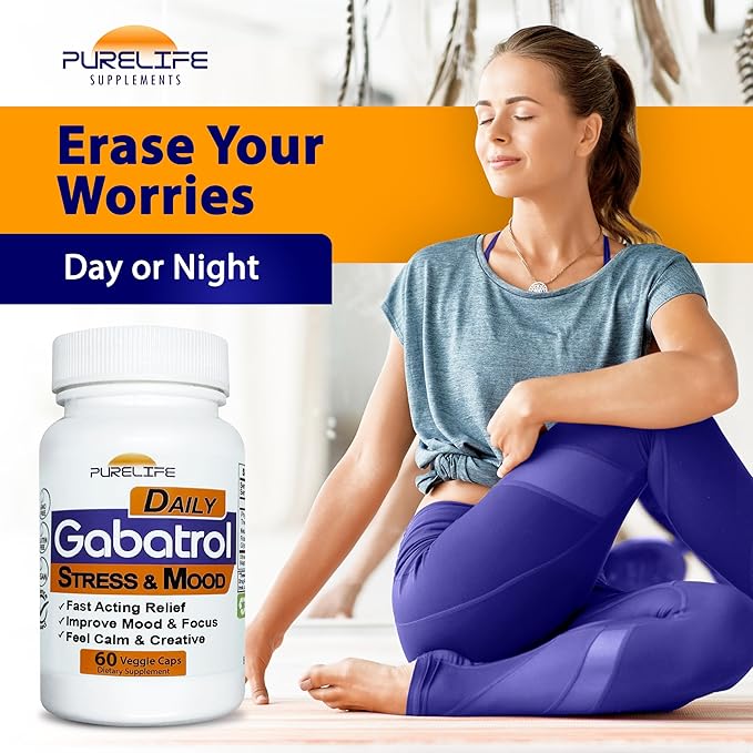 Gabatrol Daily – Plant Based GABA Supplement. Vegetarian and Vegan Friendly (60 Veggie Caps)