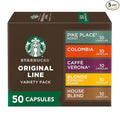 Starbucks by Nespresso Original Line Variety Pack Coffee 50-count Espresso Pods