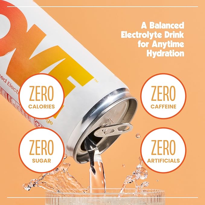 Be LOVE Lightly Flavored Electrolyte Beverage with Magnesium Potassium &amp Sodium - Purified Still Beverage for Daily Hydration Exercise Work &amp Wellness- Zero Sugar Gluten Free (Orange Bloss