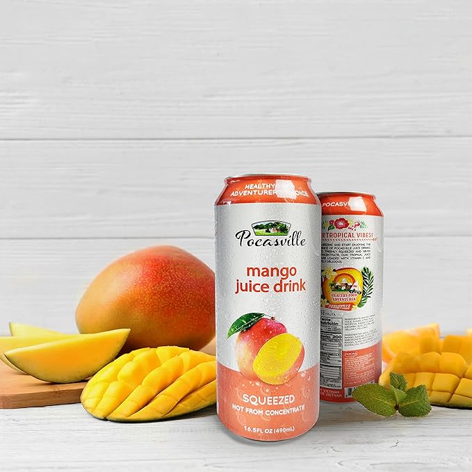 Pocasville Fruit Juices 16.5 Fluid Ounce (Pack of 12) (Mango)