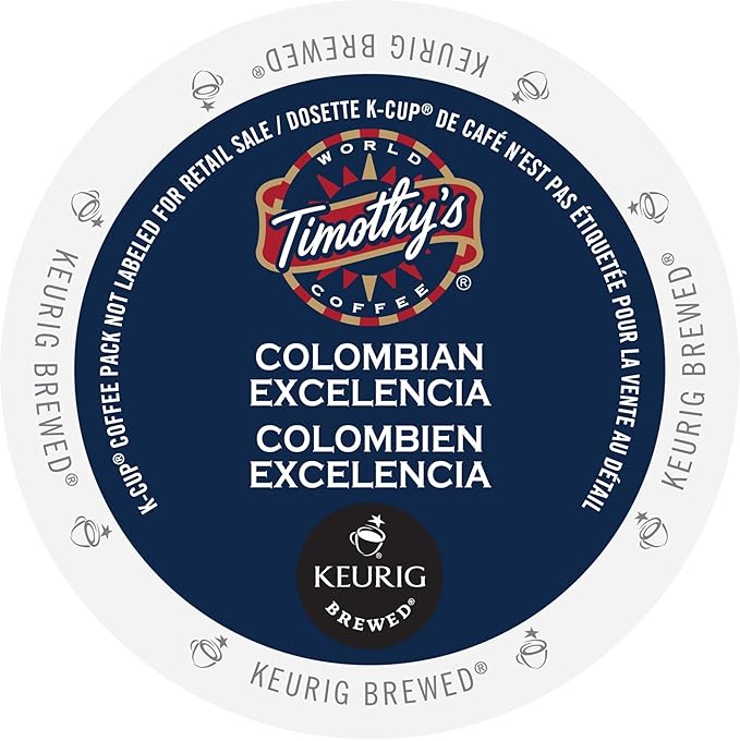Timothy's World Coffee Colombia Excelencia K-Cup Portion Pack for Keurig K-Cup Brewers 24-Count
