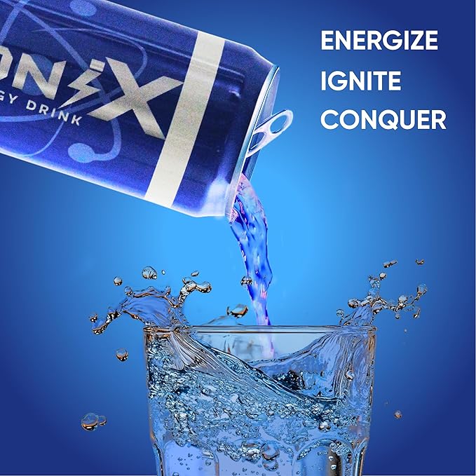 Nootropic Energy Drink - ionix Nootropic Drink to Boost Focus and Mood with Natural Green Tea Caffeine Vitamins &amp Prebiotic for Gut Health Pure Cane Sugar &amp L-Theanine - 12 fl oz Cans (Pack