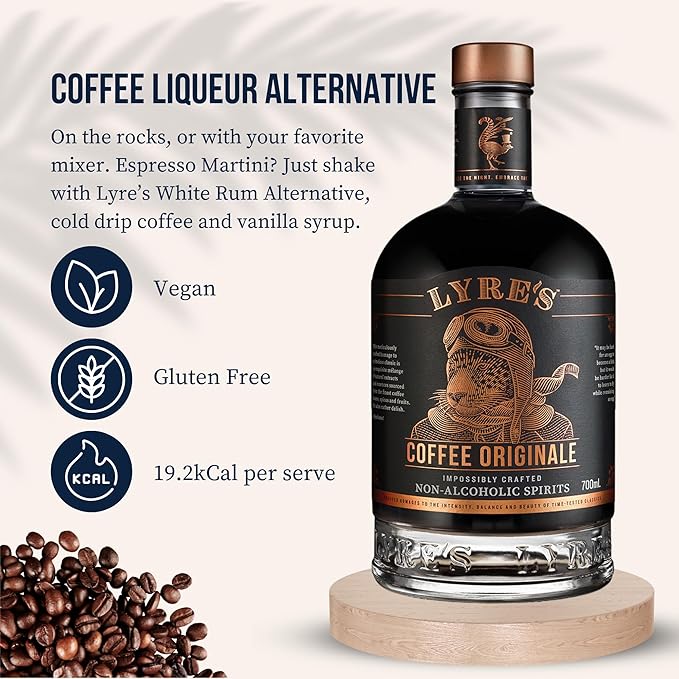 Lyre's Coffee Liqueur Alternative Award-Winning Coffee Originale Non Alcoholic Spirit Zero Proof Spirit for Espresso Martinis &amp Mocktails Alcohol Free Liqueur (23.7 Fl Oz)
