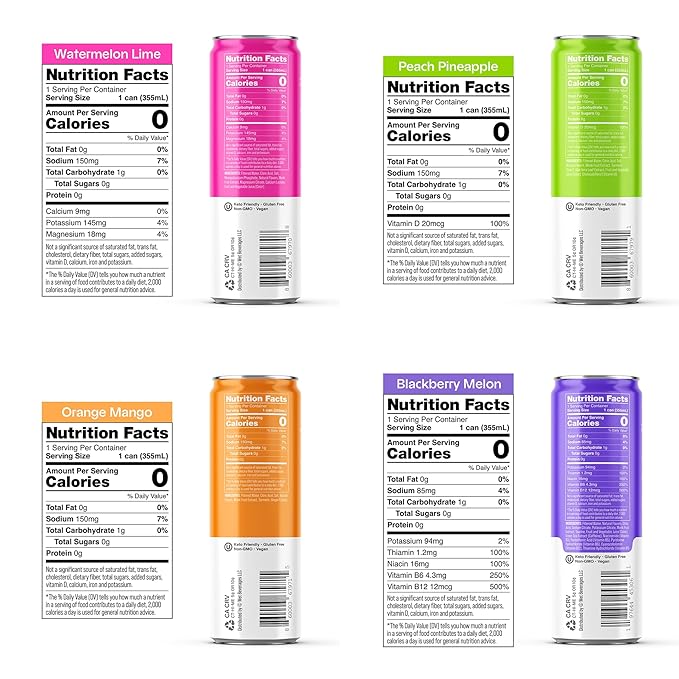 Wet Hydration | Functional Wellness Water Non-Carbonated - Trial Pack (12 Ounce Cans Pack of 4) - Flavored Water Hydration Drink No Sugar No Artificial Ingredients Zero Calories (Packaging May V