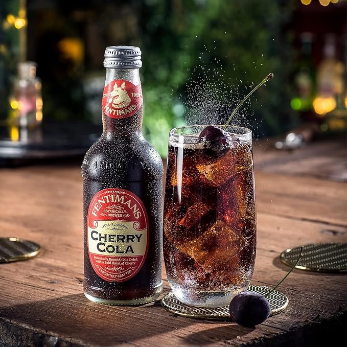Fentimans Botanically Brewed Classic Cherry Cola Sparkling Soda 9.3 fl oz Bottles – Premium Craft Soda/Mixer for Cocktails &amp Refreshing Drinks