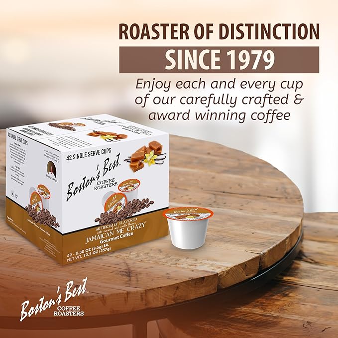 Boston’s Best - Jamaican Me Crazy Flavored Coffee Delicious Gourmet Compatible with Keurig Coffee Maker 1 Count (42 Single Serve Cups)