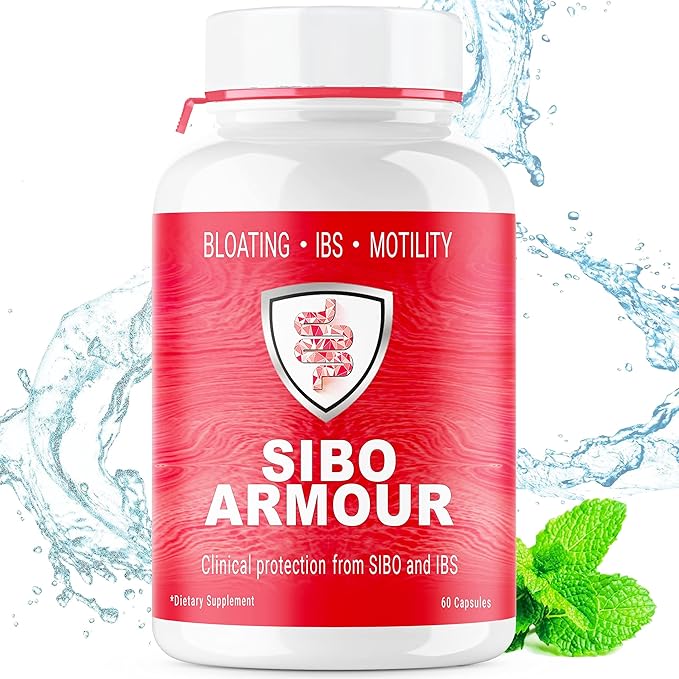SIBO | IBS Relief (Clinical Grade Treatment) Bloating Diarrhea Leaky Gut Gas | Delayed Release Peppermint | Supplement Effective On Irritable Bowel Syndrome &amp Small Intestine Bacteria Overgrowt