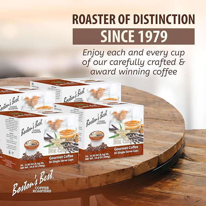 Boston’s Best - Jamaican Me Crazy Flavored Coffee Delicious Gourmet Compatible with Keurig Coffee Maker 1 Count (144 Single Serve Cups)