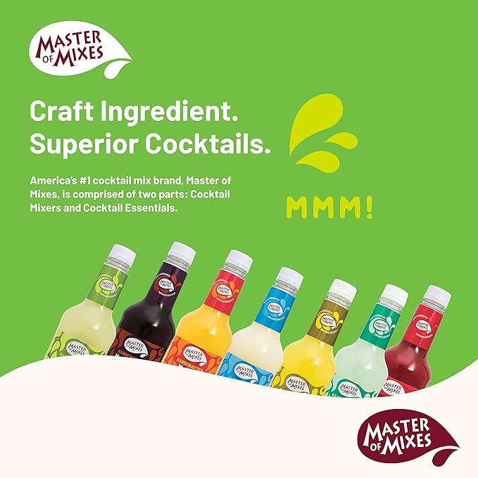 Master of Mixes Whiskey Sour Drink Mix Ready To Use 1 Liter Bottle (33.8 Fl Oz) Pack of 3