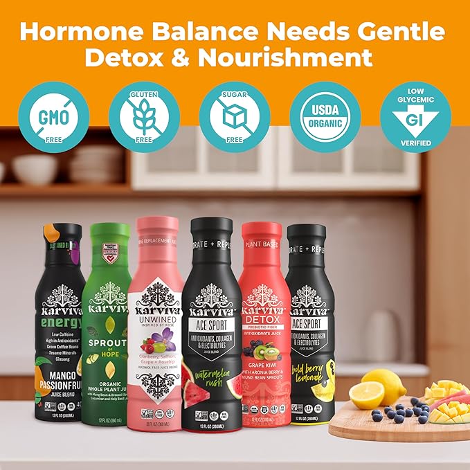 Karviva Juice Cleanse For Women's Health &amp Hormonal Balance | Ancient Remedies For Weight Control Energy Boost Skin Health | Detox Energy Collagen Boost and Destress | TCM-Inspired Relief | N