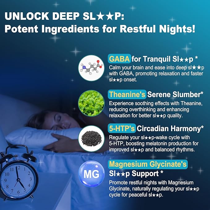 GABA Supplement - 1000 mg Liposomal Form for Optimal AbsorptionGABA with L-Theanine Magnesium Glycinate 5HTP Vitamin D3 for Brain Calm Mood Zzz Better - Melatonin-Free 120 Softgels.