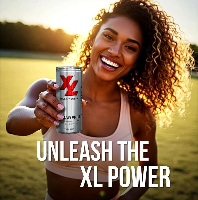 XL Energy Drinks Sugar Free Energy Drink 24 Pack with Caffeine plus Taurine &amp B Vitamins - Zero Sugar Energy Drinks - Low Calories Keto Friendly Drink - Sugarfree Drink 250 ml (8.4 Oz) Diet Energy