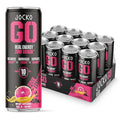 Jocko GO Energy Drink - Keto Vitamin B12 Vitamin B6 Electrolytes L Theanine Magnesium- Energy Boost Sugar Free Nootropic Monk Fruit Blend - 12 Pack (Pink Lemonade)