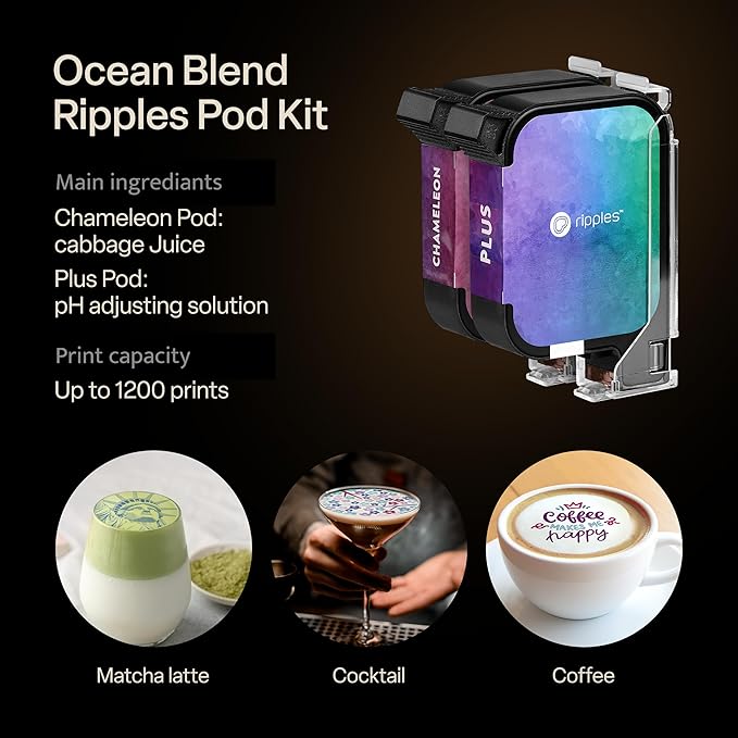 Ripples Pods - Natural Extracts Maker Machine | Plant-Based No Artificial Colors No Preservatives (Ocean Blend Pod)