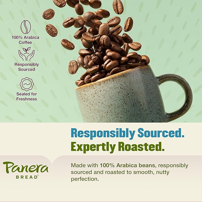 Panera Madagascar Vanilla Ground Coffee - Light Roast Natural Vanilla Flavor - 100% Arabica No Artificial Ingredients - Bakery-Cafe Quality - 12oz Bag Pack of 6 (72oz Total)