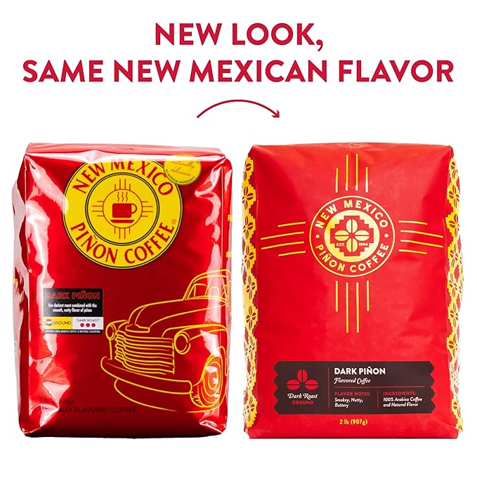 New Mexico Piñon Coffee Naturally Flavored Coffee (Dark Piñon Ground 2 pound)