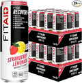 LIFEAID FITAID Post Workout Recovery Drink Strawberry Lemonade BCAAs Glucosamine Electrolytes Quercetin Paleo Vegan &amp Gluten-Free 40 Calories 12 Fl Oz (Pack of 24)