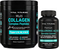 Vital Vitamins Multi-Collagen Powder 30 Servings + Hyaluronic Acid Hydration Complex 60 ct