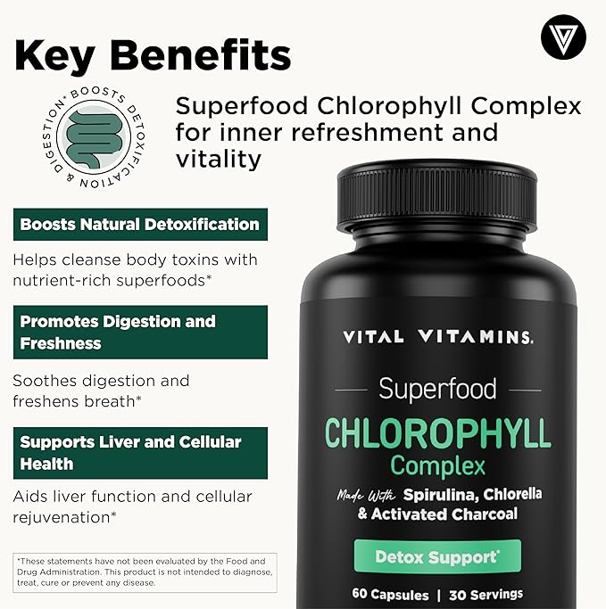 Vital Vitamins Multi Collagen Complex Plus + Chlorophyll Complex Capsules