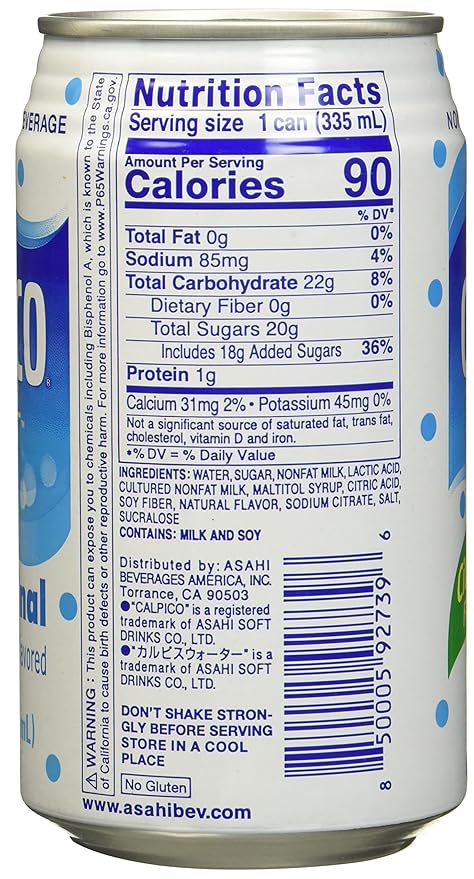 Calpico Original Citrusy Flavor Soft Drink in Can 11.3 fz (pack of 24)