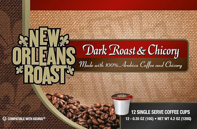 New Orleans Roast Dark Roast &amp Chicory Single Cups - Pack of 3 - Authentic NOLA Flavor