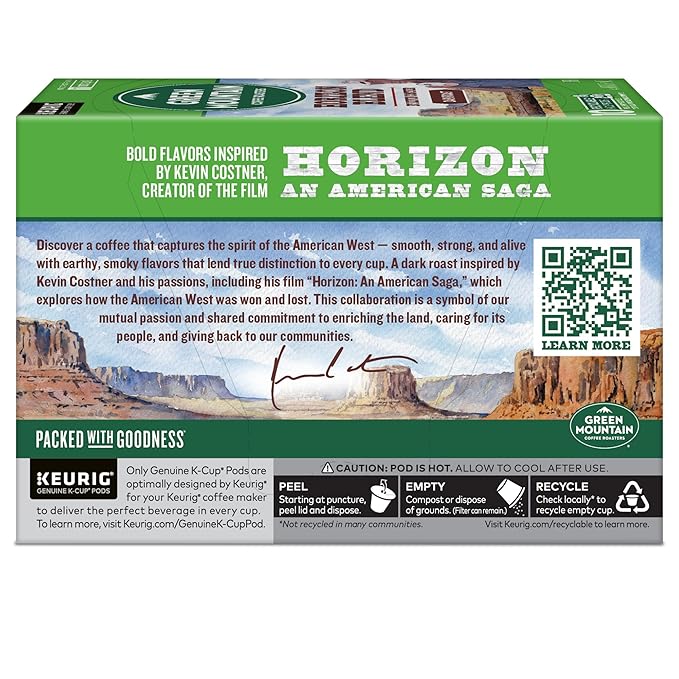 Green Mountain Coffee Roasters Horizon Blend Coffee by Kevin Costner Keurig Single Serve K-Cup Pods 60-Count (6 x 10 Count Boxes)