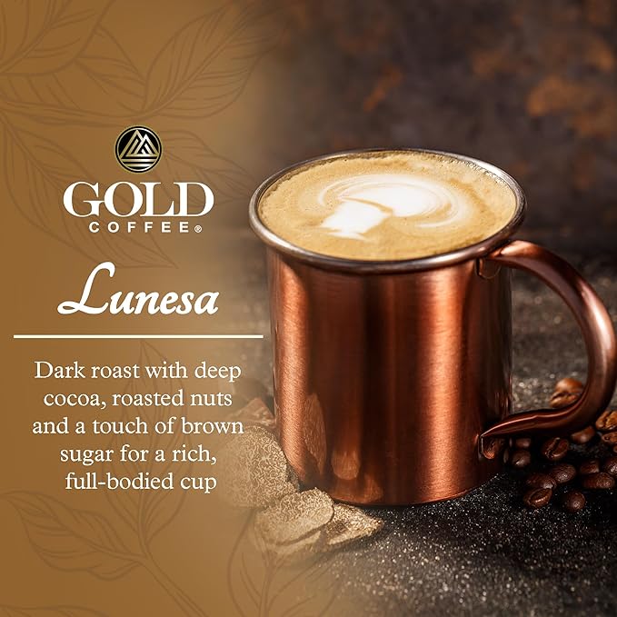 Gold Coffee Co. Lunesa Premium Blend | Dark Roast Whole Bean| 100% Arabica Coffee | 2 lbs. (Pack of 2)