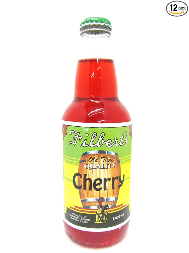 Filbert's CHERRY OLD TIME CHICAGO SODA - one of life's simple pleasures  12-Ounce Glass Bottle (Pack of 12)