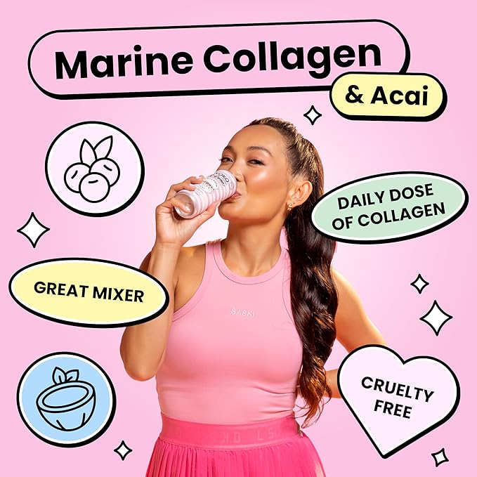 Koko &amp Karma - Collagen Coconut Water with Acai - Marine Collagen Peptides with No Preservatives and No Added Sugar - 12 Pack - 16.9 Ounce Cans