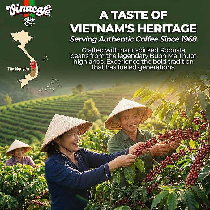 Vinacafe 60 cts 3 in 1 Vietnamese Instant Coffee Gold Red Strong Rich Blend 60 Sachets (3 Bags of 20 Sachets)