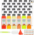 36pcs 16oz Plastic bottles with lids juice bottles with caps Reusable containers and Clear beverage for milk Smoothies juice
