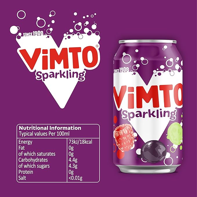 Vimto Fizzy Mixed Fruit Juice Drink 6 x 330ml