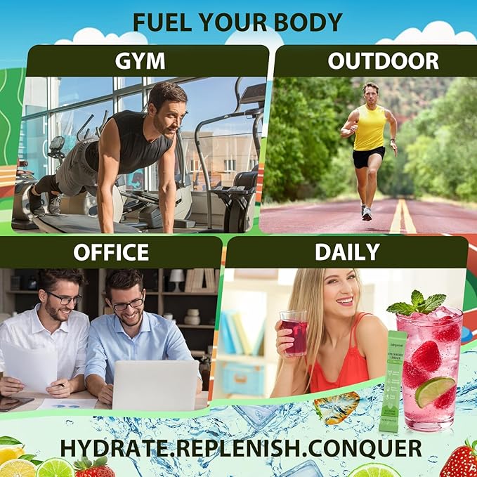 Strawberry Limeade Electrolytes Powder Packets Instantly Hydration Drink Mix Just Whole Food Ingredients Energy Boost Exercise Recovery Liquid &amp Daily I V Minerals Support 30 PCS No Sugar Add