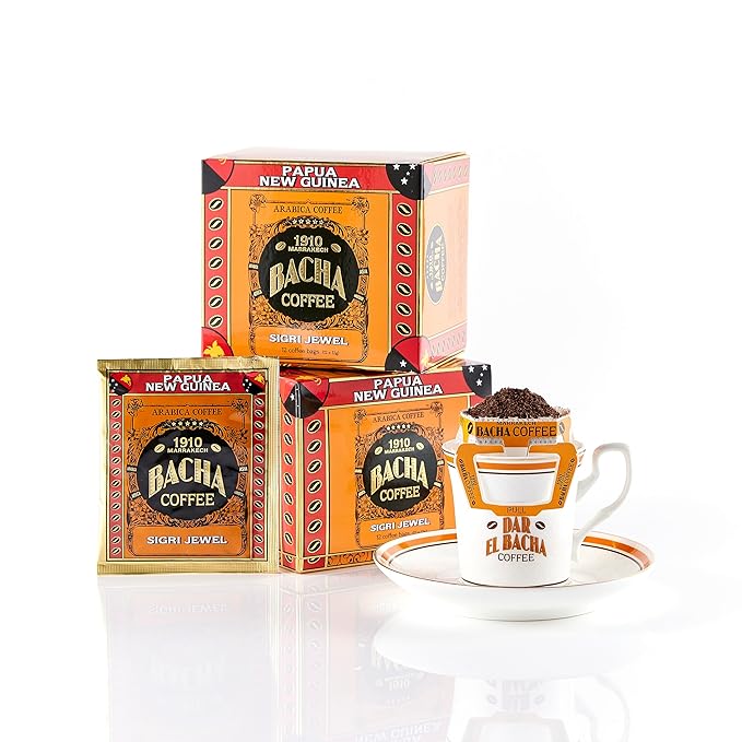 Bacha Coffee | Sigri Jewel Papua New Guinea Single Origin Arabica 100% Arabica Specialty Coffee 12 Coffee Drip Bags Gift Box