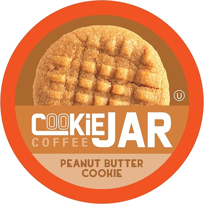 Cookie Jar Peanut Butter Flavored Coffee Pods for Keurig K Cup Brewers 40 Count – Delicious Peanut Butter Flavor in Every Cup Great for a Nutty Coffee Treat