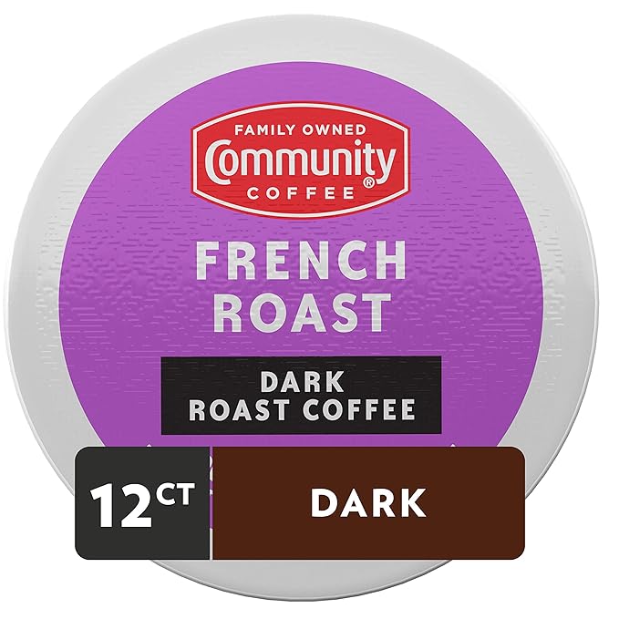 Community Coffee French Roast 12 Count Coffee Pods Extra Dark Roast Compatible with Keurig 2.0 K-Cup Brewers 12 Count (Pack of 2)
