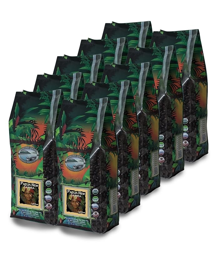 Papua New Guinea Light Roast Coffee Whole Bean 20 Lb Box