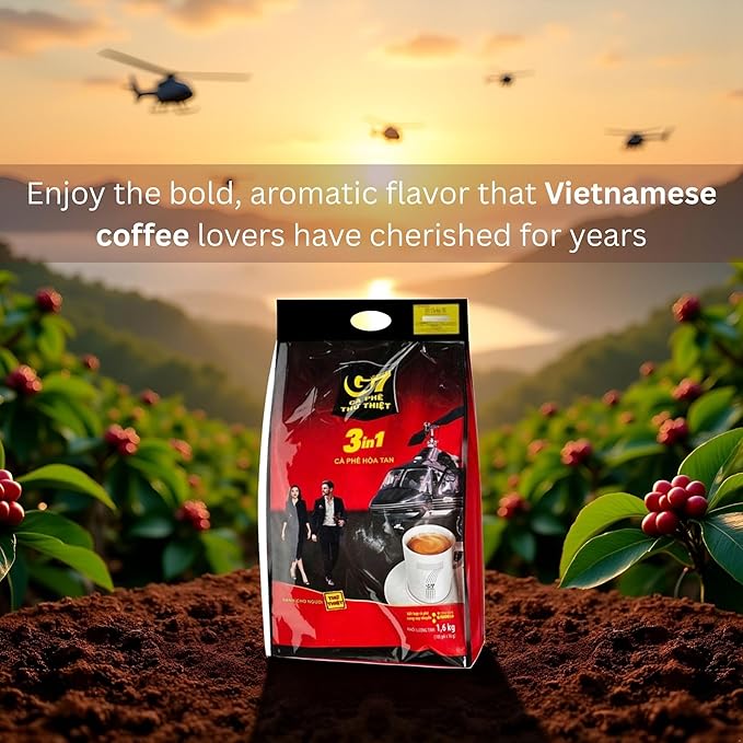 2 Pack Trung Nguyen G7 3-in-1 Instant Premium Vietnamese Coffee 100 Servings Sticks x16g Beverage Vietnam Origin (2 Pack)