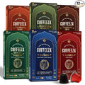 Coffeeza Variety Pack – 120 Coffee Capsules (Pack of 12) – Original Line compatible – Specialty Indian Coffee – Recyclable Pods – Medium to Medium Dark Roast – Espresso Pods
