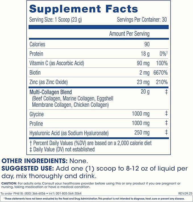 ProHealth Longevity Collagen Complete Powder - for People Over 40. 20g Multi Collagen. Hyaluronic Acid. for Joints Bones Hair Skin Muscles Gut - 30 Servings - (3 Pack)
