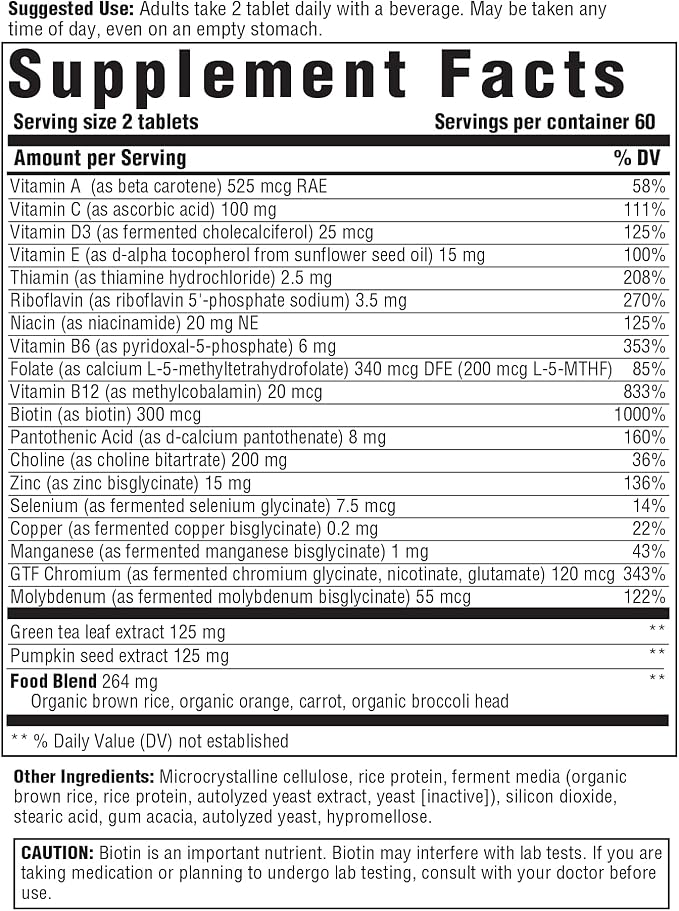 Innate Response Formulas Men’s 55+ Multivitamin - Daily Multivitamin for Men 55 and Over - with B Vitamins - Vegetarian Non-GMO Kosher and Gluten-Free - 120 Tablets (60 Servings)