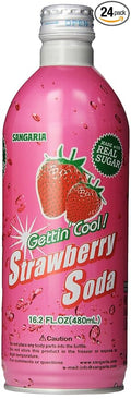 Sangaria Strawberry Soda 16.2 Ounce (Pack of 24)