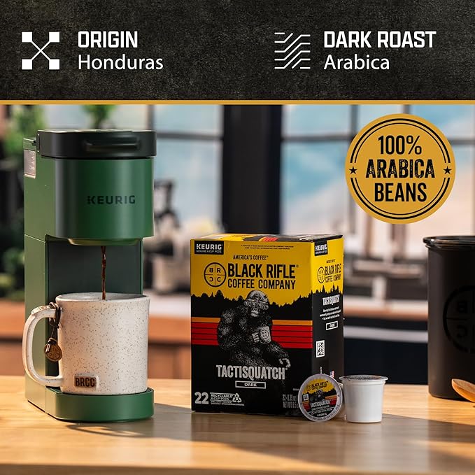 Black Rifle Coffee Company Dark Roast Coffee Pods – 100% Arabica Bold Smoky Single-Serve K-Cup Compatible – Veteran-Founded Premium Coffee – Tactisquatch – 84 Count
