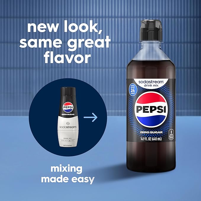 SodaStream® Pepsi® Zero Sugar New Pour Bottle Beverage Mix 14.9 Fl Oz (Pack of 4)