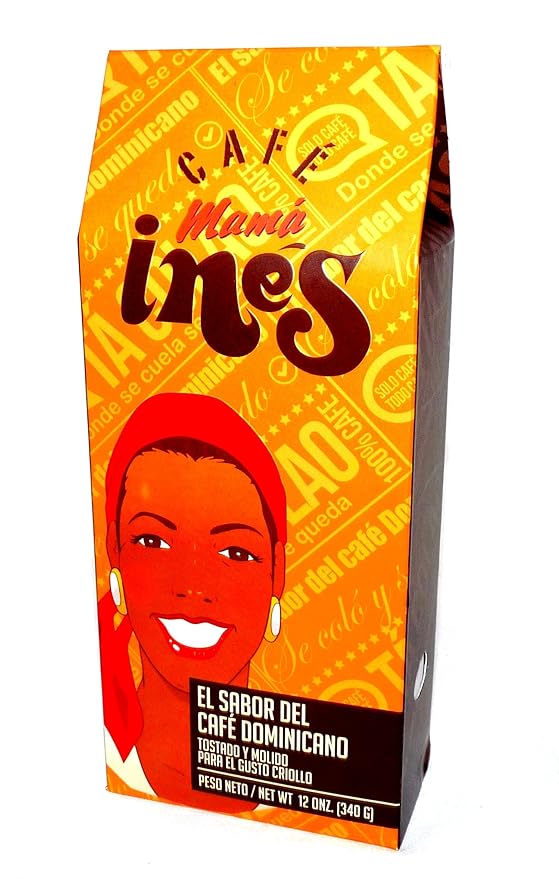Cafe Mama Ines Traditional Dominican Ground Coffee Bag 12 Oz