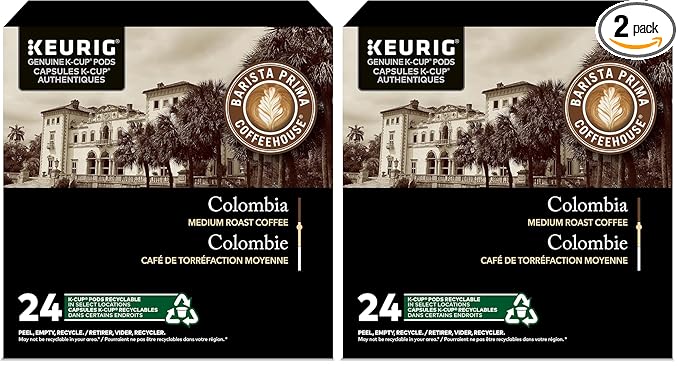 Barista Prima Coffeehouse 6613 Colombia K-Cups Coffee Pack 24/box (Pack of 2)