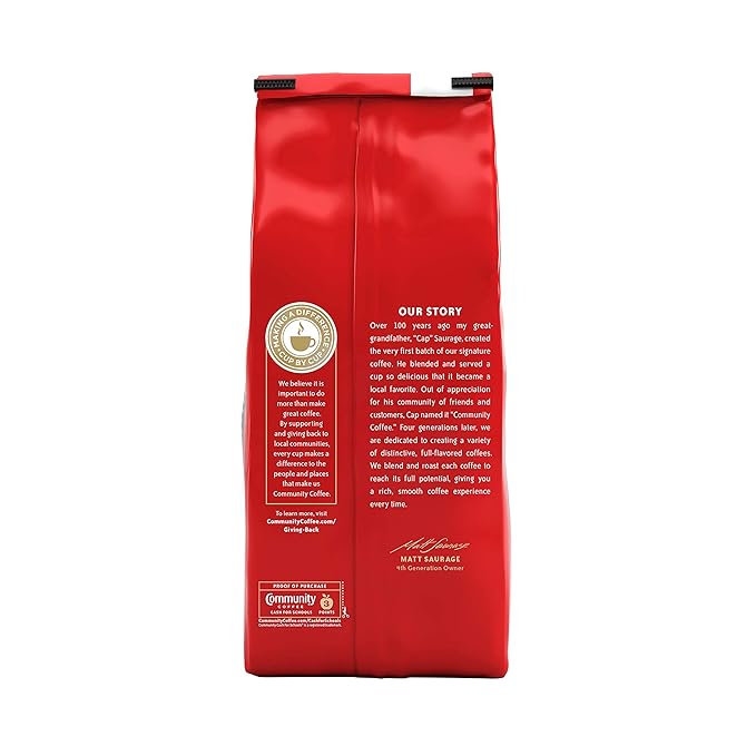 Community Coffee Signature Blend 32 Ounce Dark Roast Ground Coffee 32 Ounce Bag (Pack of 2)
