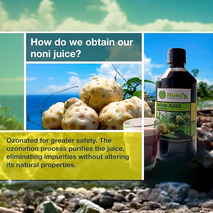 Frutos Pachamama Organic Noni Juice 100% Pure – Raw Ozonated Noni Extract from Dominican Republic | Natural Superfood Drink | Immune Booster &amp Anti-Inflammatory Support 4 Bottles 16Oz