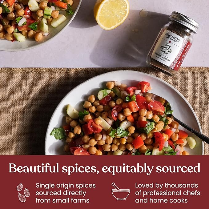 Burlap &amp Barrel Taco Seasoning Single Origin Spice Set - Wild Mountain Cumin Sun-Dried Tomato Ground Black Lime - As seen on Shark Tank - 3 Full Size in a Gift Box