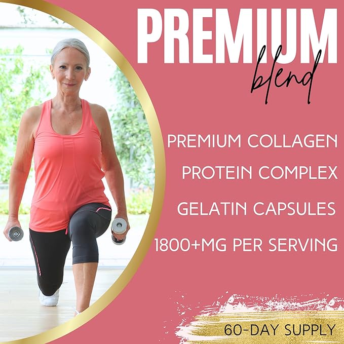 Lumen Naturals Multi Collagen 1800mg Complex for Women – Beauty &amp Protein Support – 180 Capsules – Multi-Type Collagen Blend – Non-GMO Gluten-Free Formula (180 Count (Pack of 1)